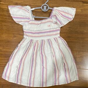 Calvin Klein Kids Dress with Pink and White Stripes